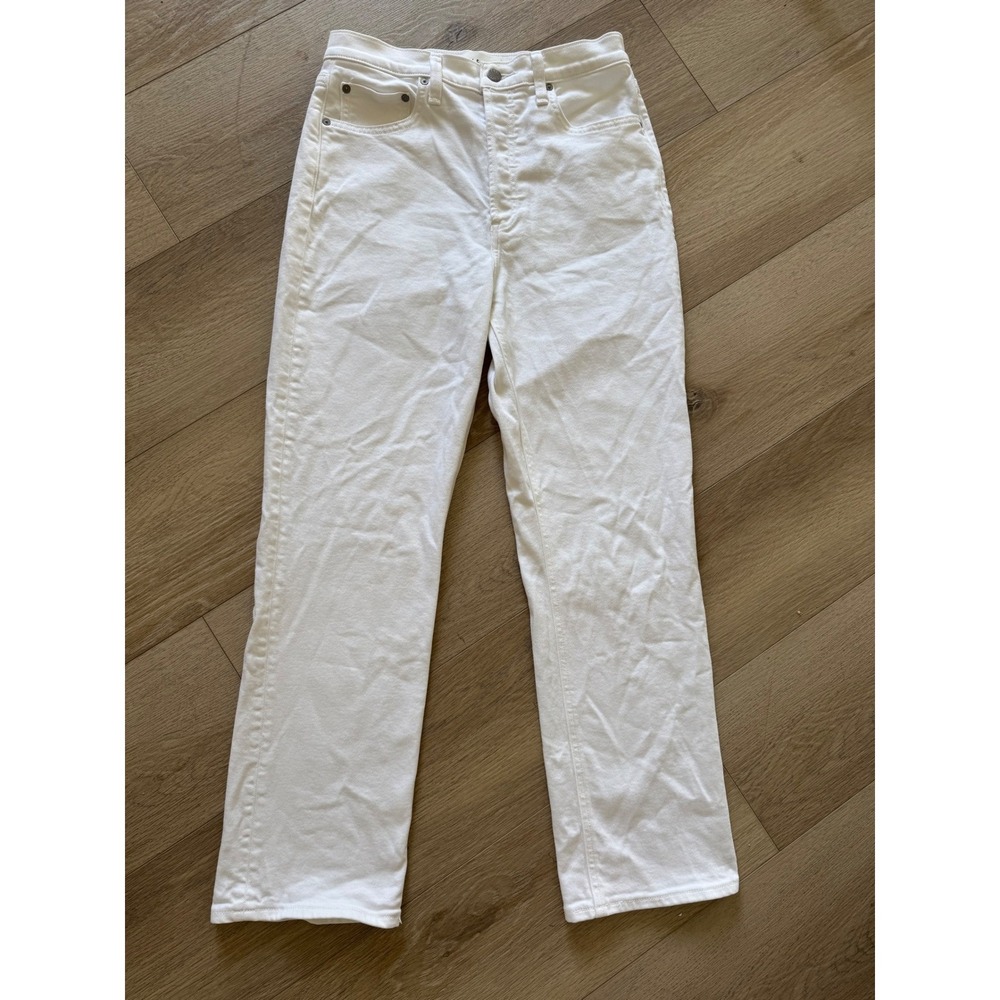 Denim Forum The Arlo High Rise Straight Jeans White 27L Aritzia Button Fly - Picture 3 of 13